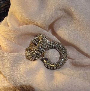 Mid-Century Wreath Style Hoop Clip On Earrings.